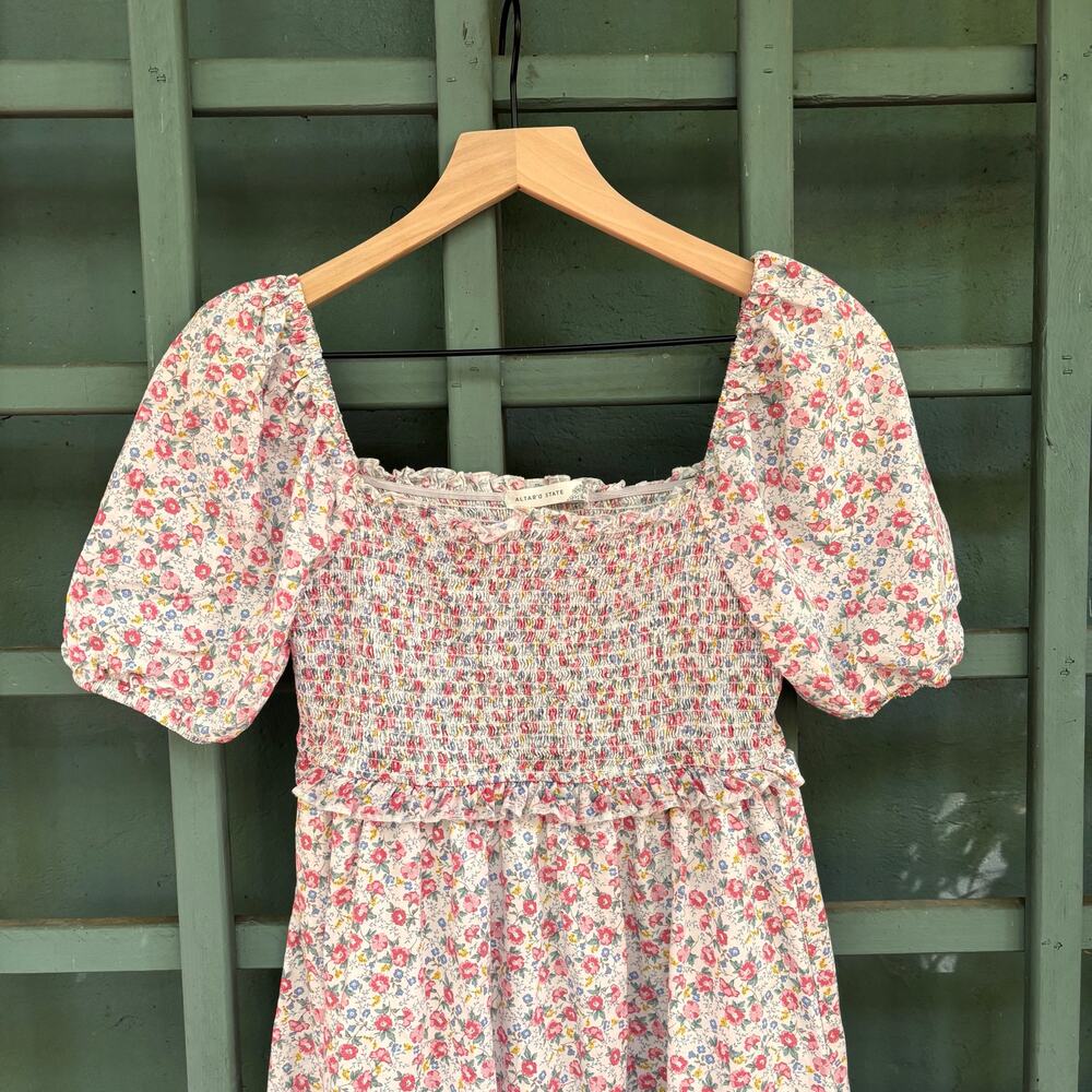 Altar’d State Jocelyn Floral Puff Sleeve Mini Dress size M - Picture 3 of 8